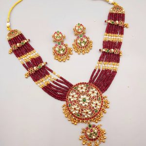 South Indian maroon mala set