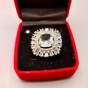 Silver stones adjustable rings