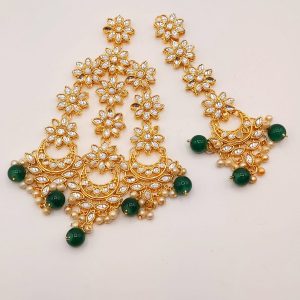 Kundan style jhomer set